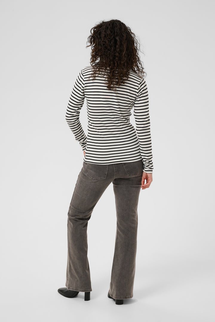 Kaffe KAliddy T-shirt- Chalk and Black Stripe