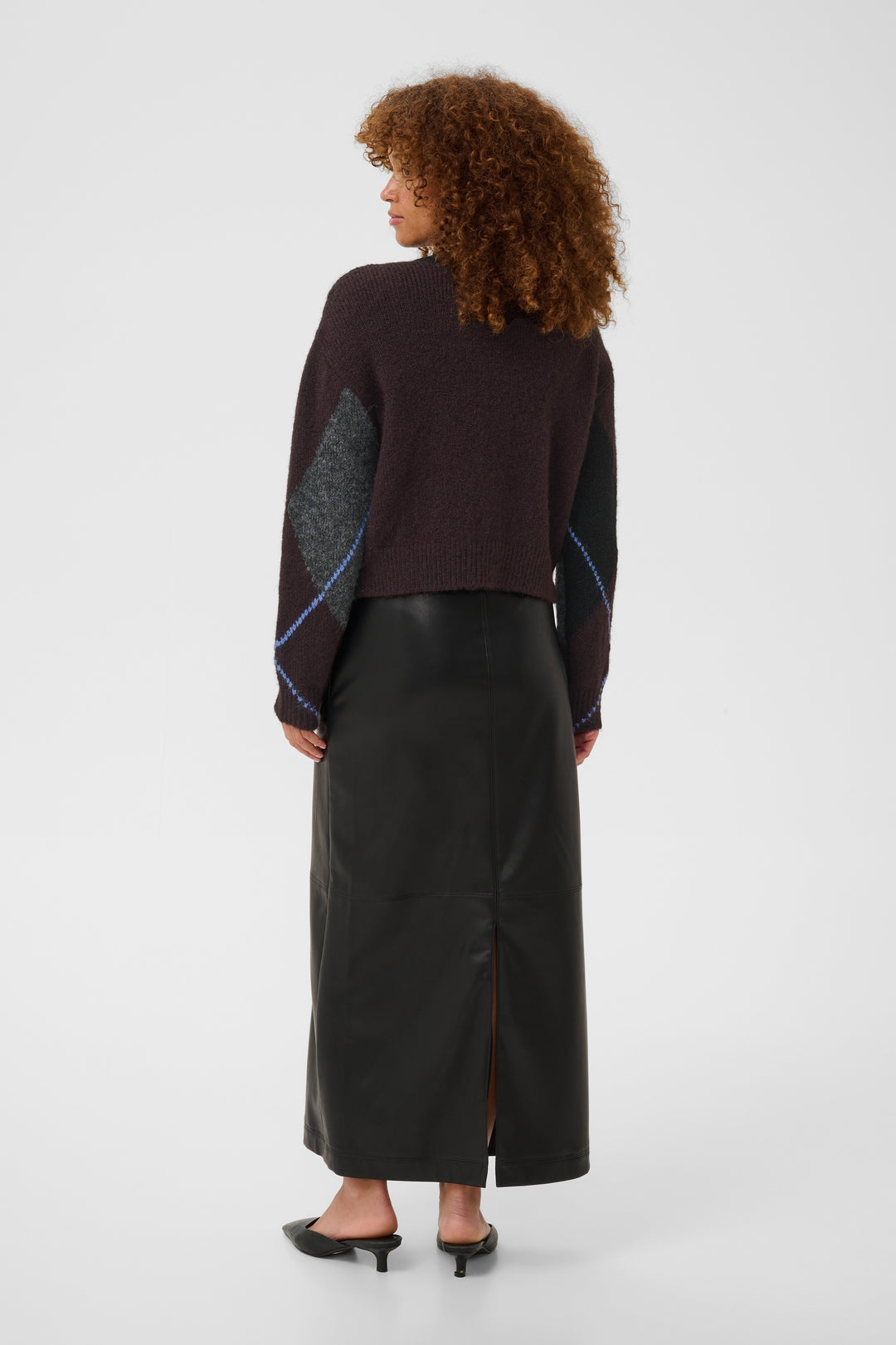 Kaffe Grith Knit Pullover- Dark Grey Melange/Fudge