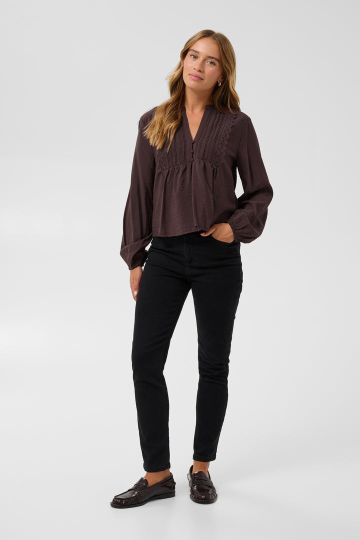 Kaffe Galina Blouse- Fudge