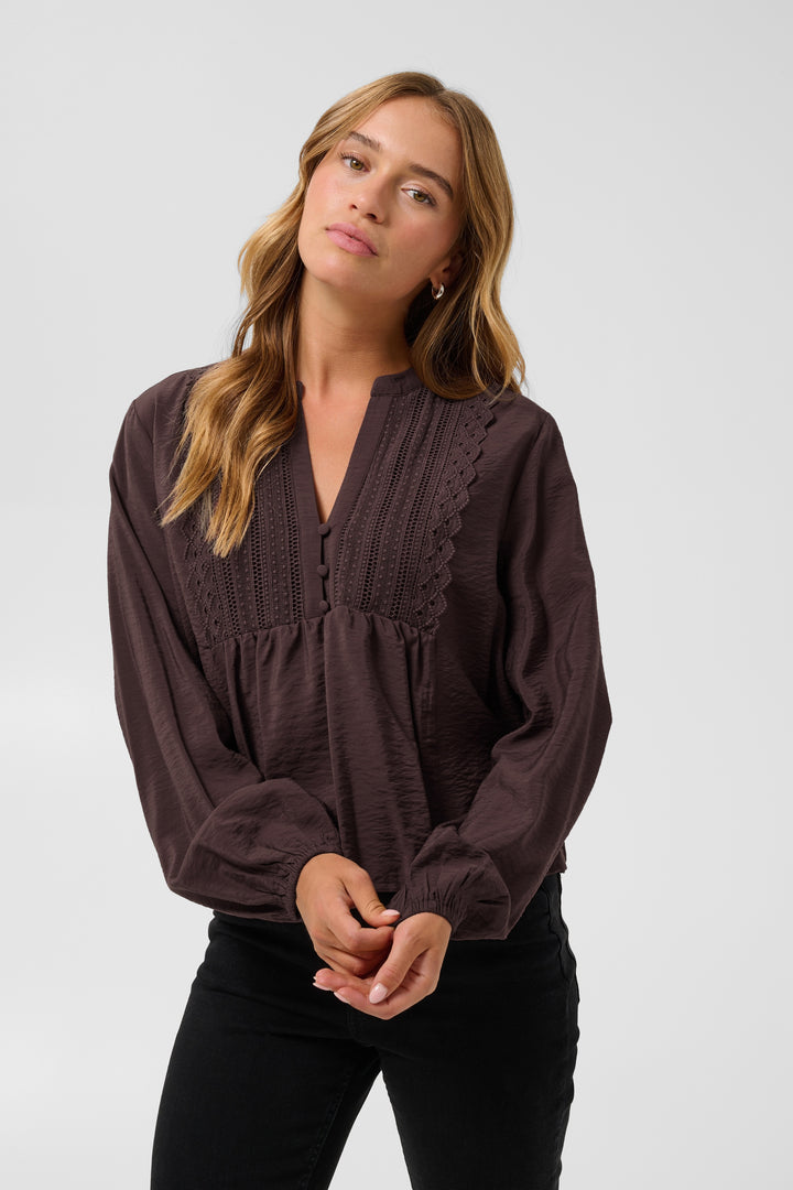 Kaffe Galina Blouse- Fudge