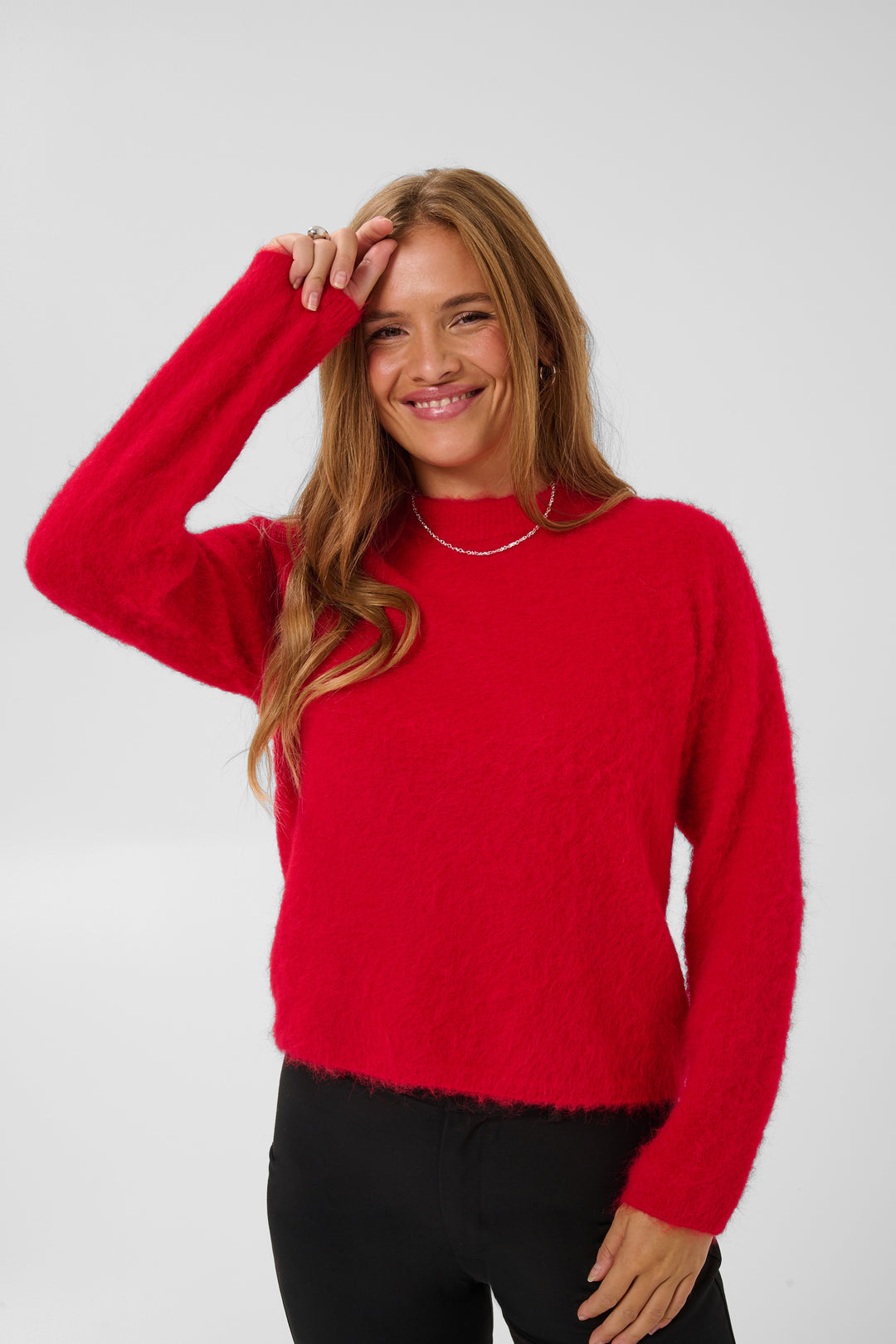 Kaffe Jordan Knit Pullover- Crimson