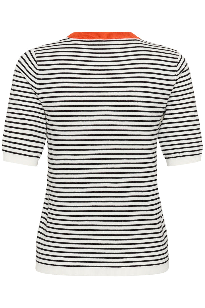 Kaffe Kalizza Narrow Striped Pullover- Chalk/Black Tigerlily