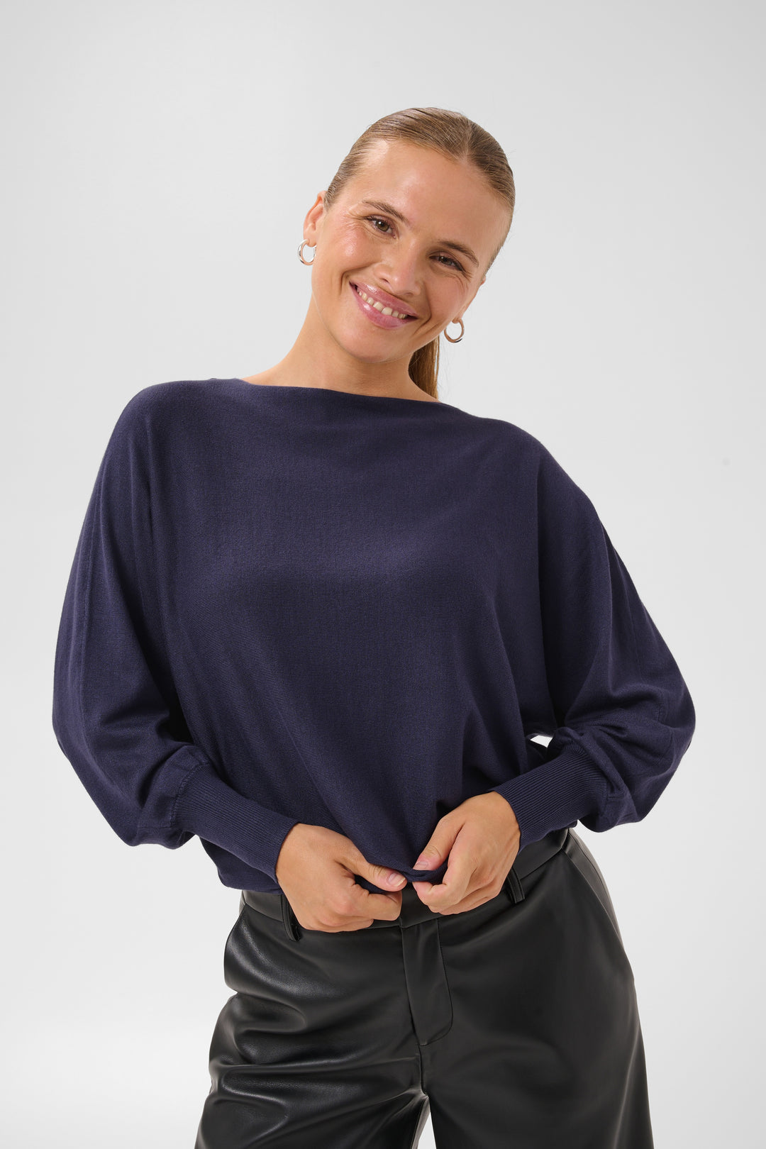 Kaffe KAlizza Batwing Pullover- Graphite