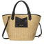 Every Other Wicker style satchel bag with crossbody strap and pouch.