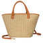 Every Other Wicker style satchel bag with crossbody strap and pouch.