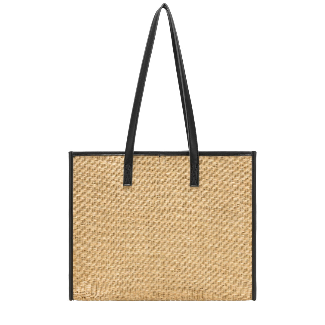 EVERY OTHER Straw Box Tote Bag -Black