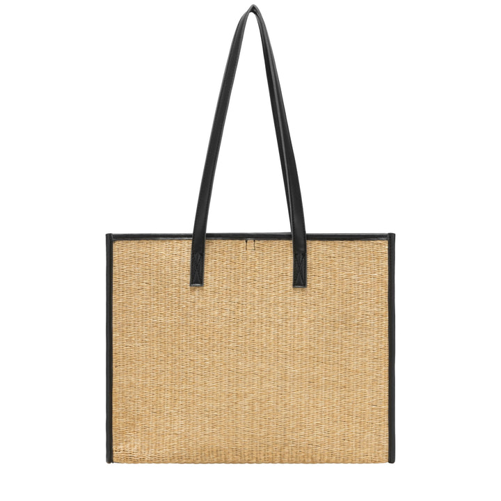 EVERY OTHER Straw Box Tote Bag -Black