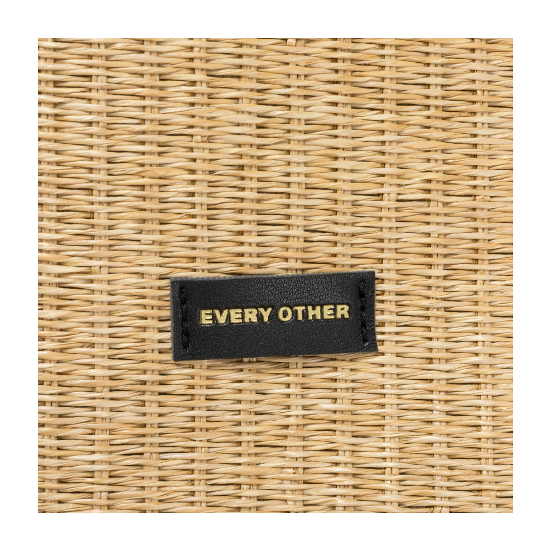 EVERY OTHER Straw Box Tote Bag -Black