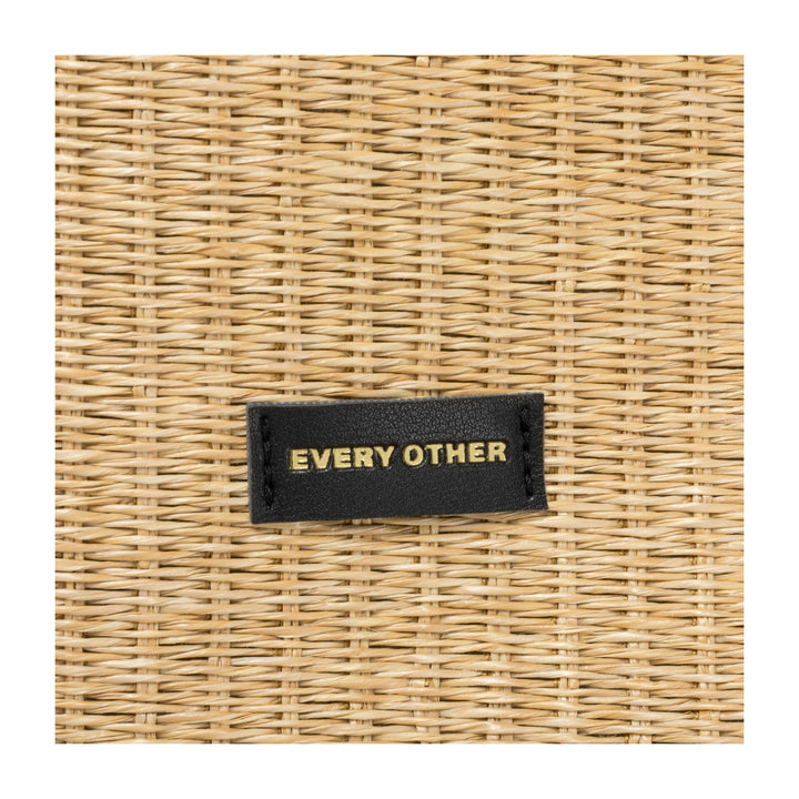 EVERY OTHER Straw Box Tote Bag -Black