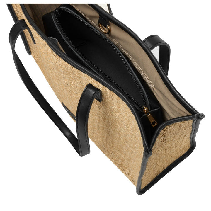 EVERY OTHER Straw Box Tote Bag -Black