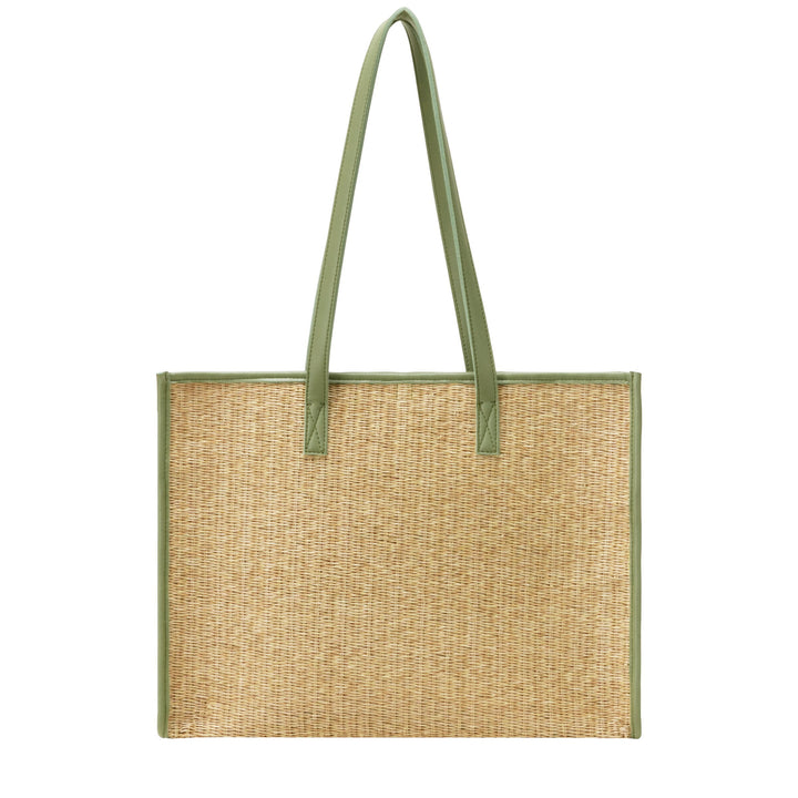 EVERY OTHER Straw Box Tote Bag - Olive