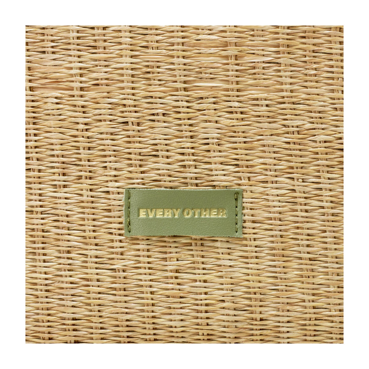 EVERY OTHER Straw Box Tote Bag - Olive