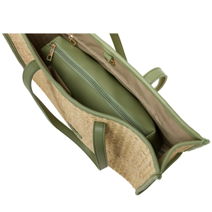 EVERY OTHER Straw Box Tote Bag - Olive