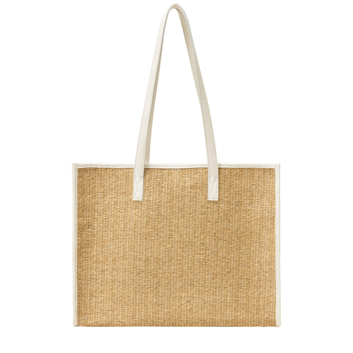 EVERY OTHER Straw Box Tote Bag - White