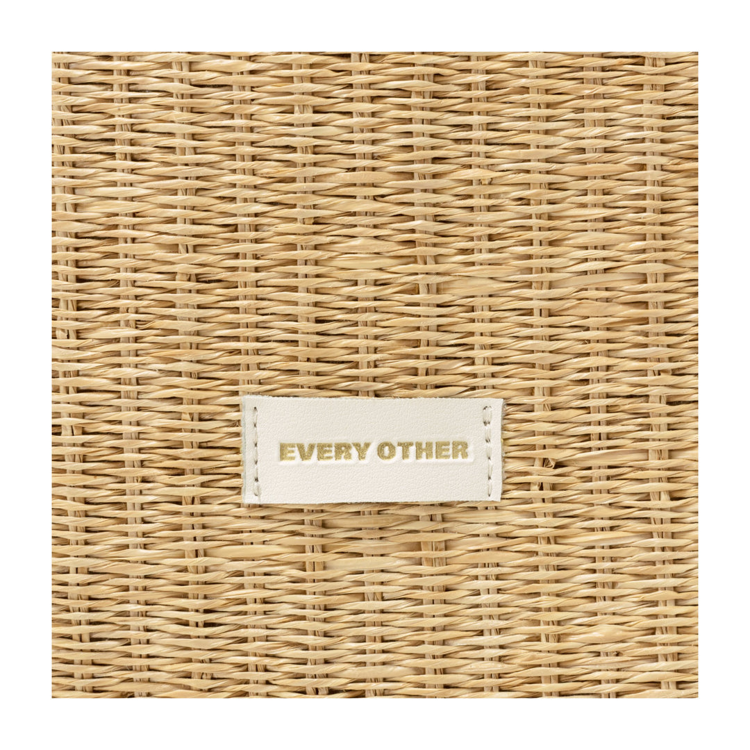 EVERY OTHER Straw Box Tote Bag - White