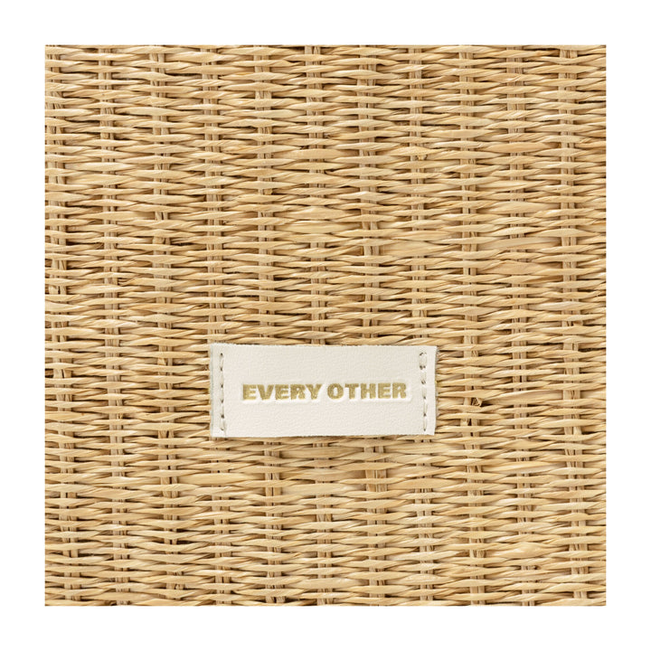 EVERY OTHER Straw Box Tote Bag - White