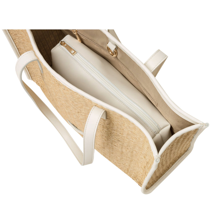 EVERY OTHER Straw Box Tote Bag - White