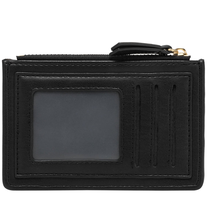 Every Other Quilted Zip Card Holder - Black
