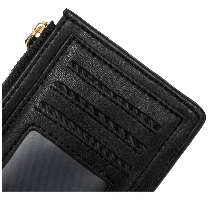 Every Other Quilted Zip Card Holder - Black