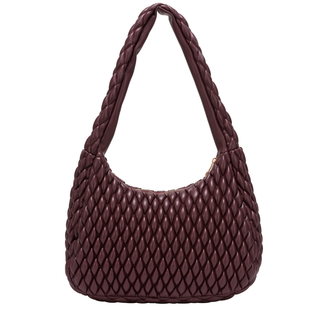Every Other Quilted Shoulder Bag - Burgundy