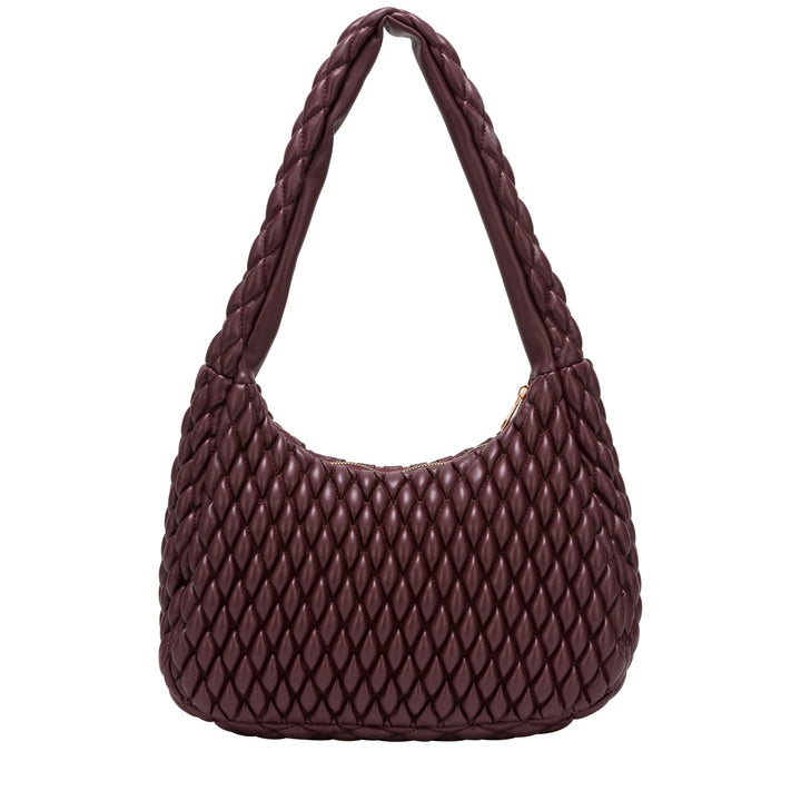 Every Other Quilted Shoulder Bag - Burgundy