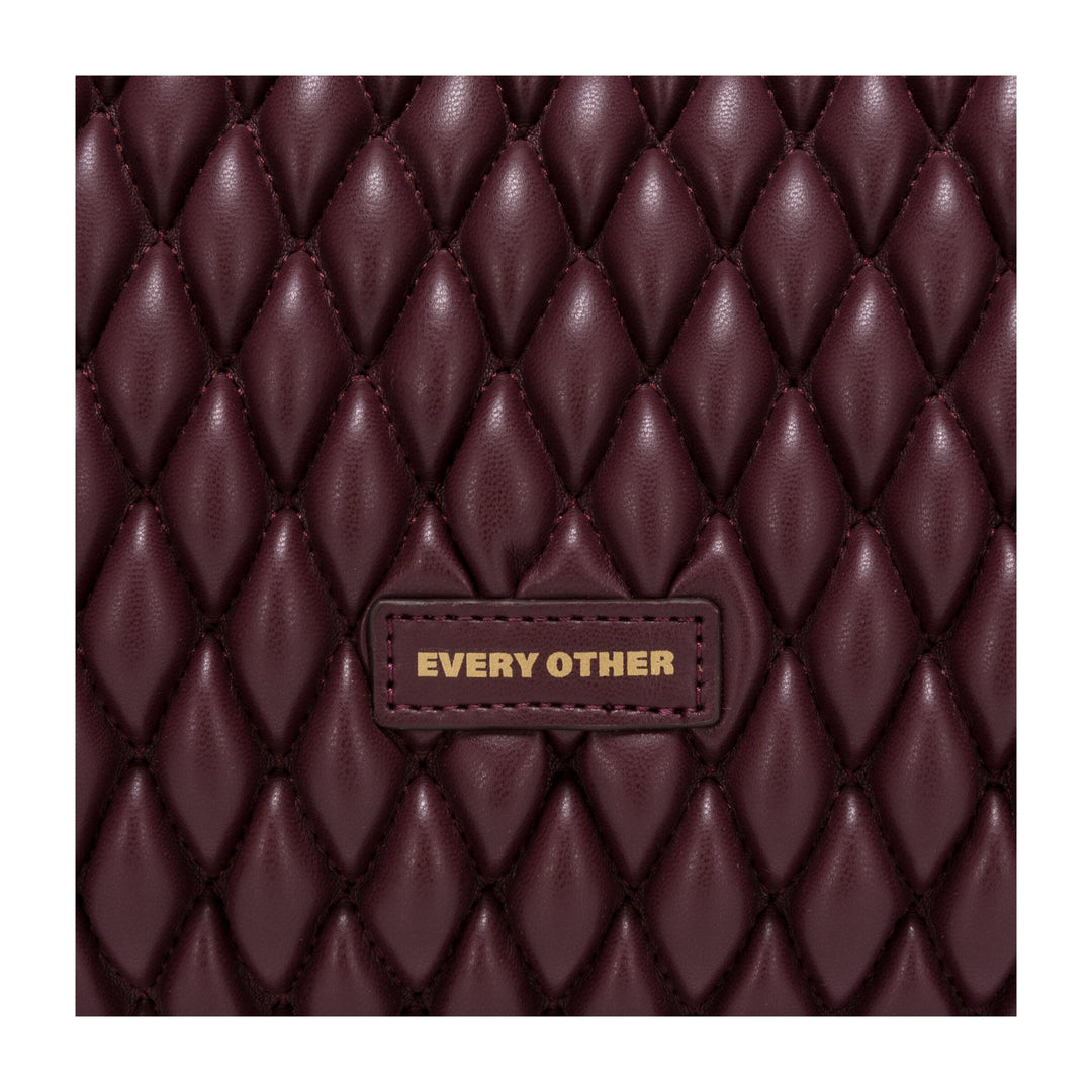 Every Other Quilted Shoulder Bag - Burgundy