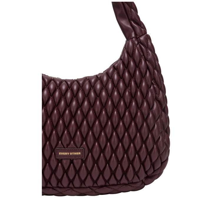 Every Other Quilted Shoulder Bag - Burgundy