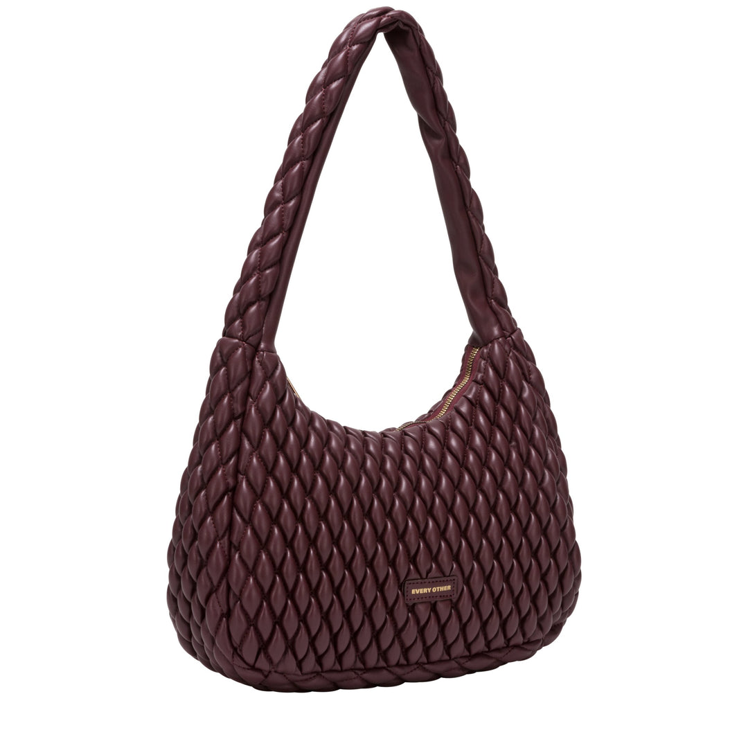 Every Other Quilted Shoulder Bag - Burgundy