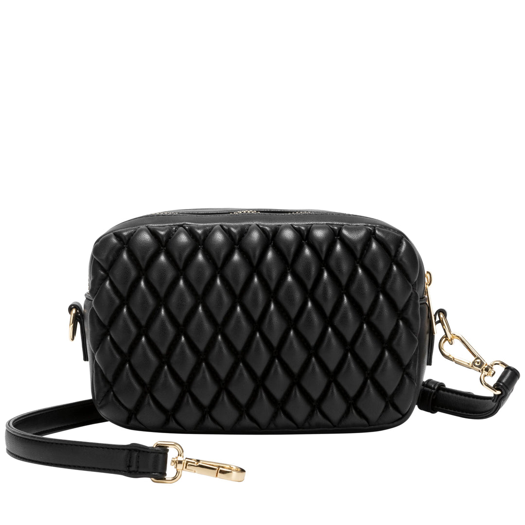 Every Other Quilted Camera Cros Body Bag - Black