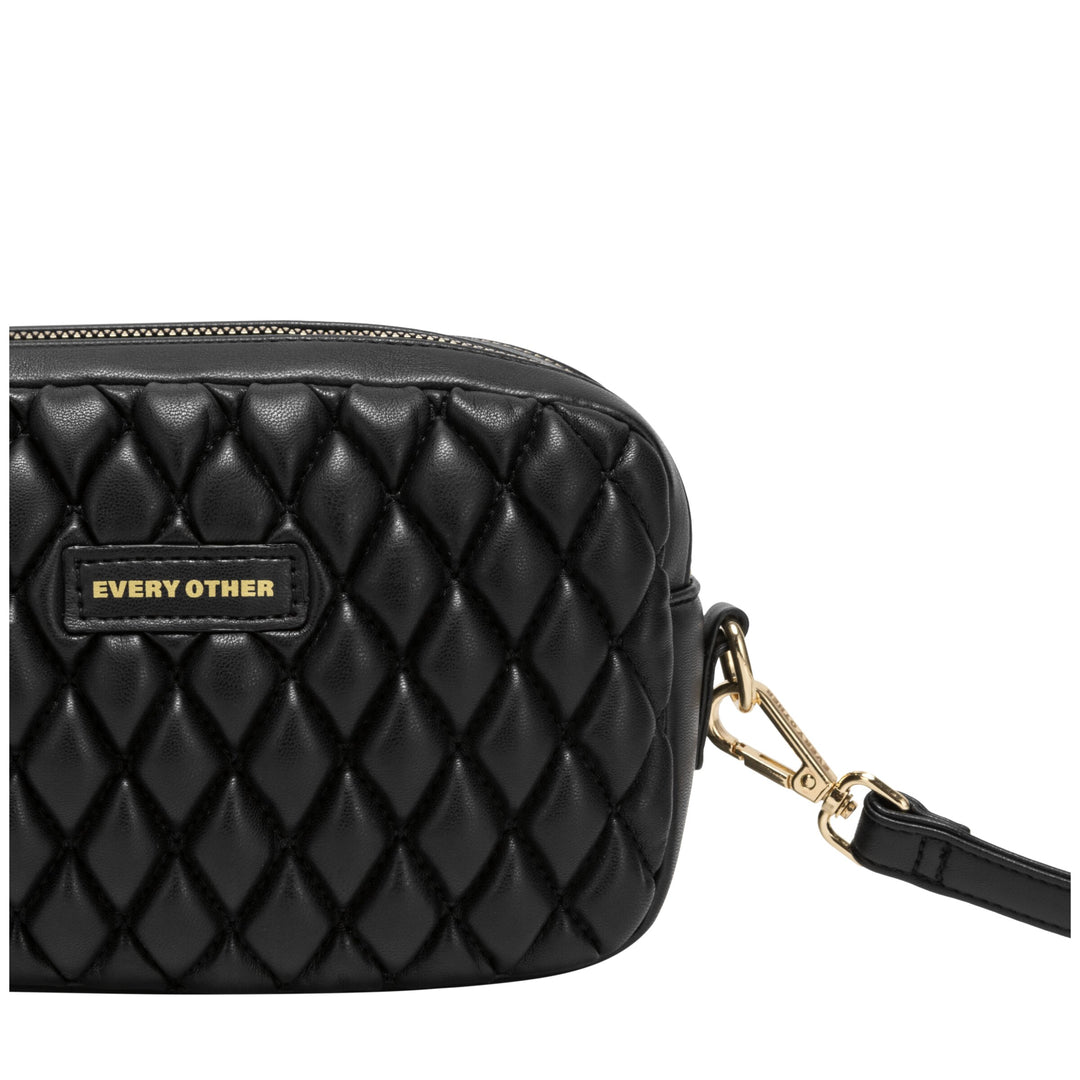 Every Other Quilted Camera Cros Body Bag - Black