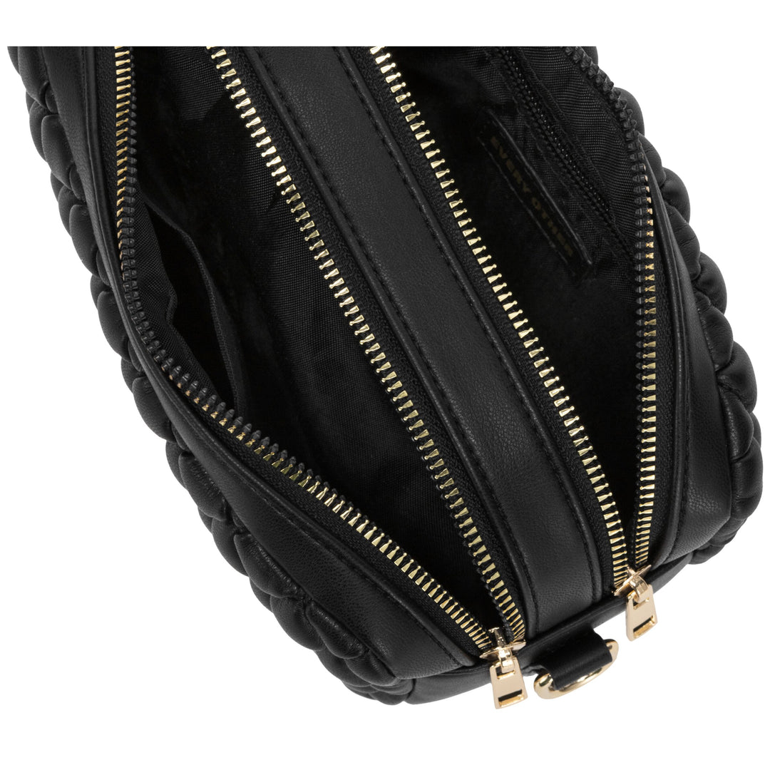 Every Other Quilted Camera Cros Body Bag - Black