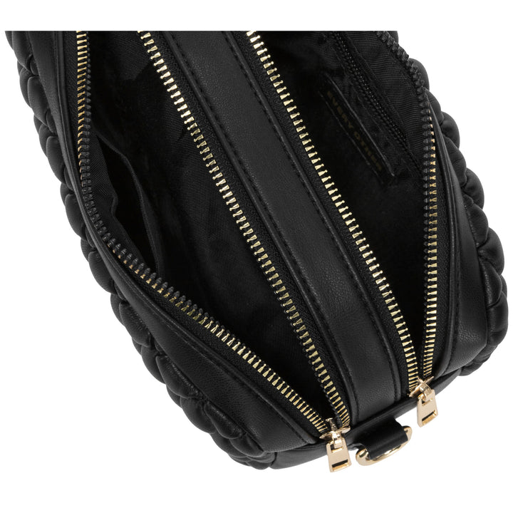 Every Other Quilted Camera Cros Body Bag - Black