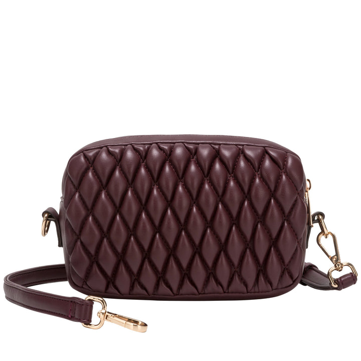 Every Other Quilted Camera Cros Body Bag - Burgundy