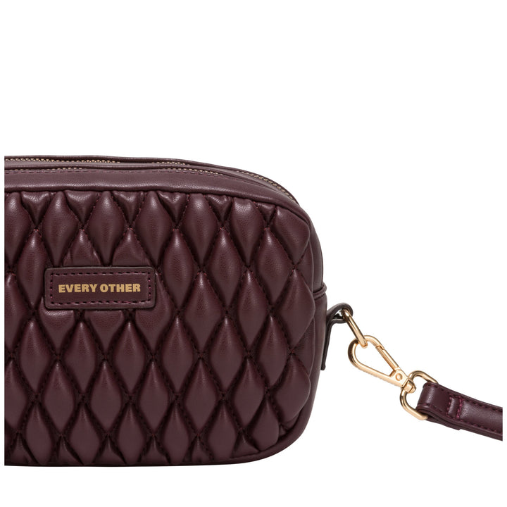 Every Other Quilted Camera Cros Body Bag - Burgundy