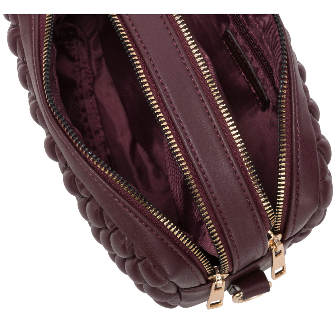 Every Other Quilted Camera Cros Body Bag - Burgundy