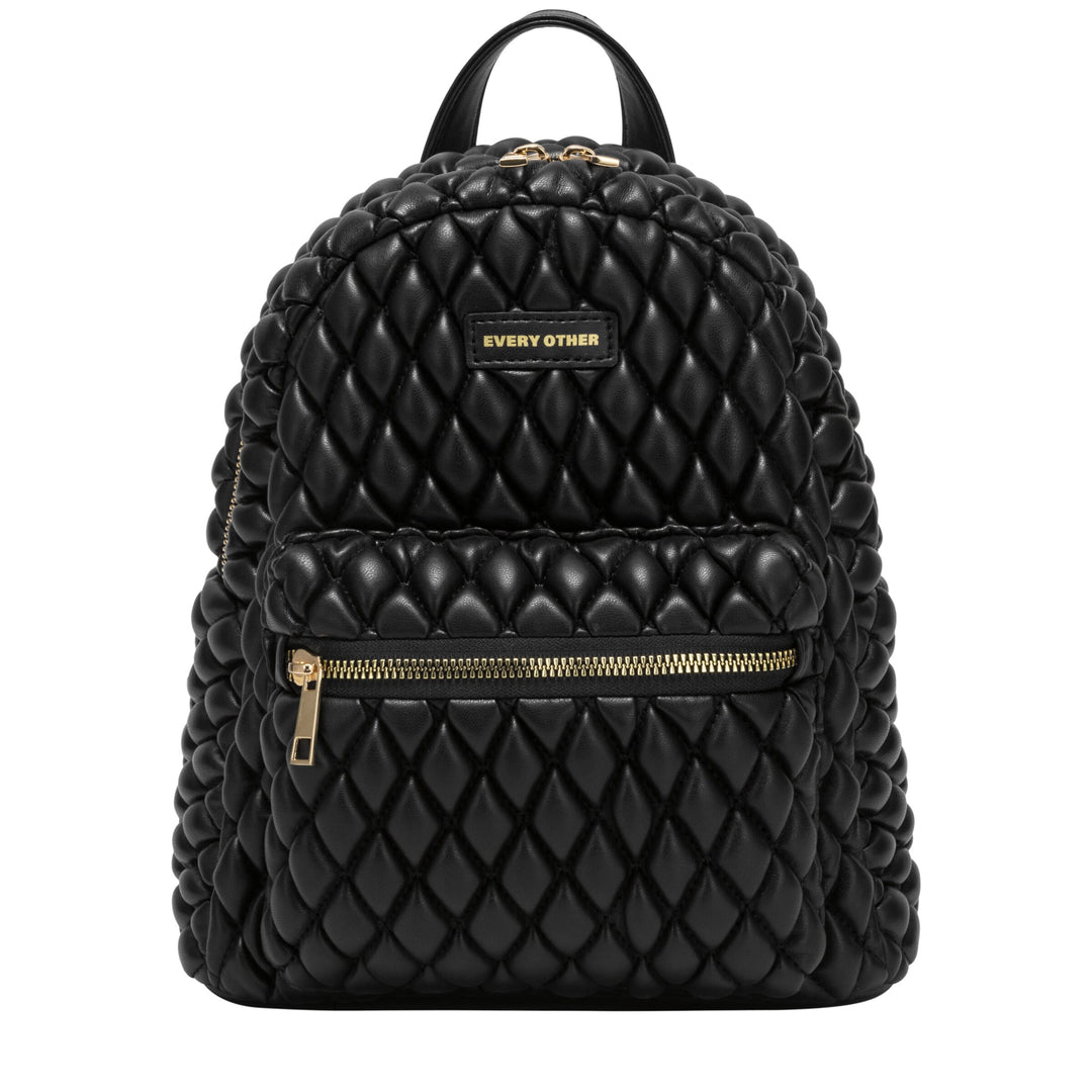 Every Other Mini Quilted Backpack - Black