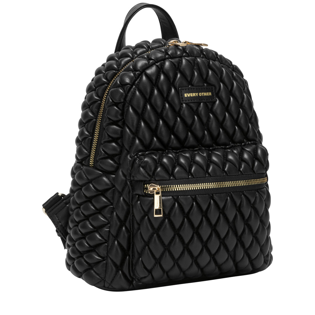 Every Other Mini Quilted Backpack - Black