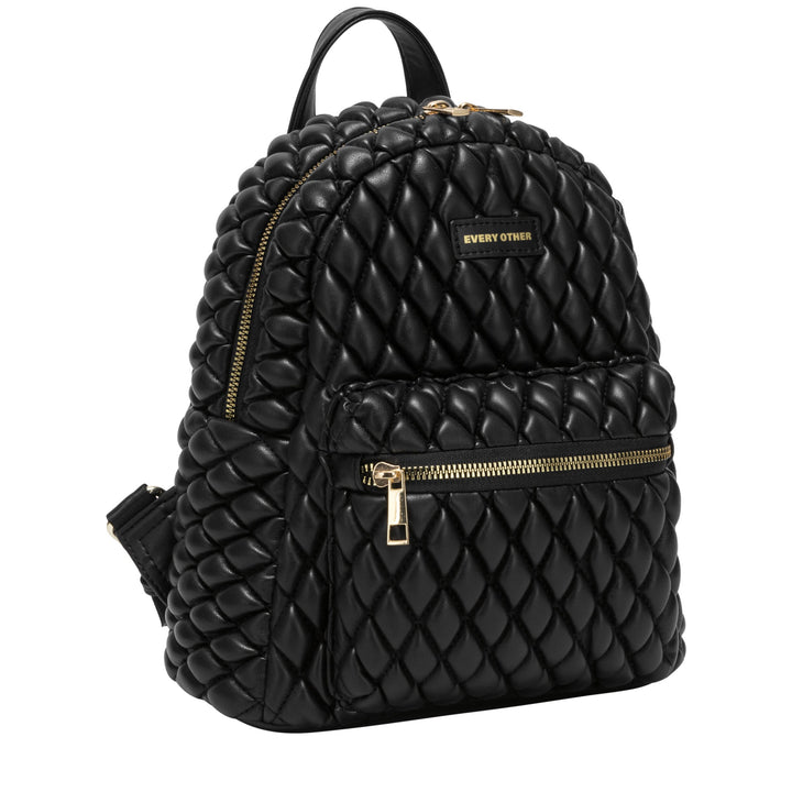 Every Other Mini Quilted Backpack - Black