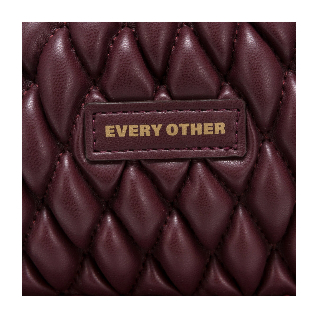 Every Other Mini Quilted Backpack - Burgundy