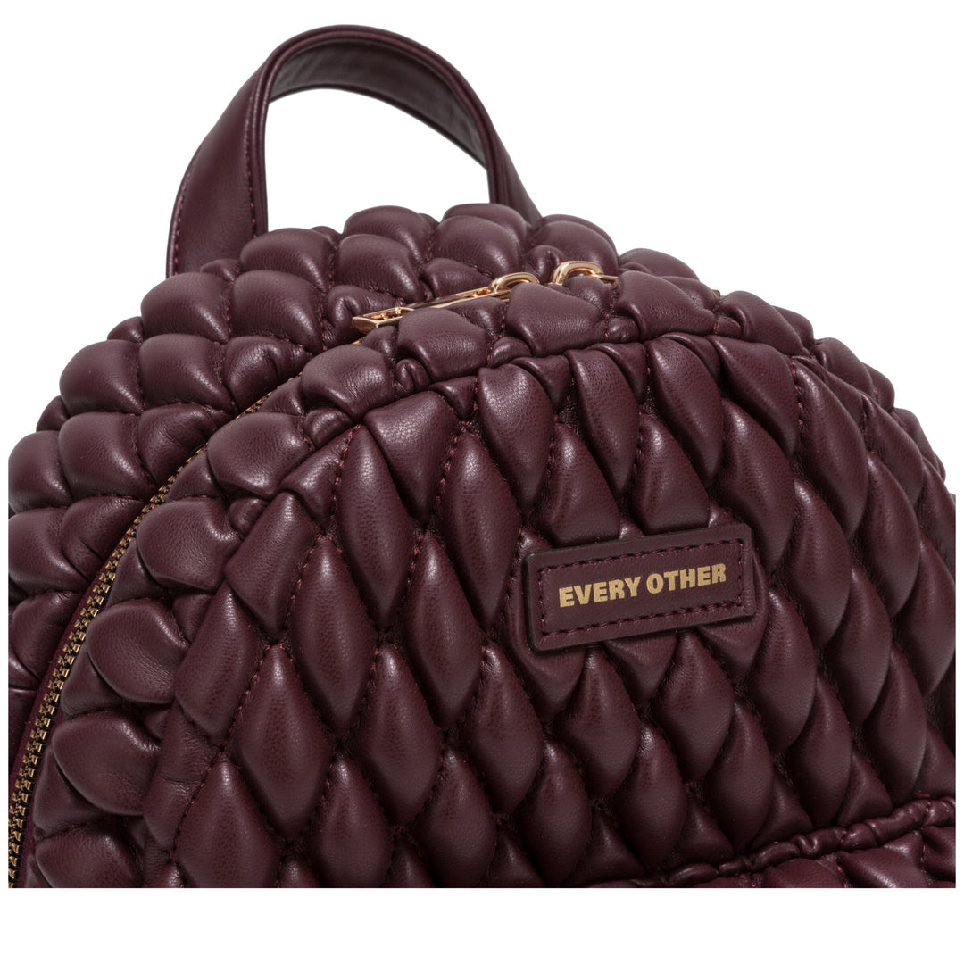 Every Other Mini Quilted Backpack - Burgundy