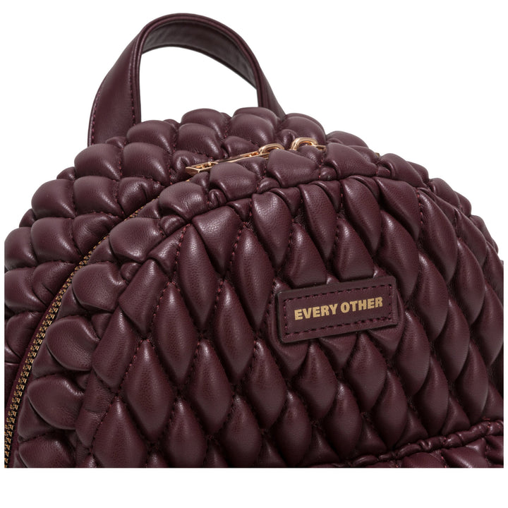 Every Other Mini Quilted Backpack - Burgundy