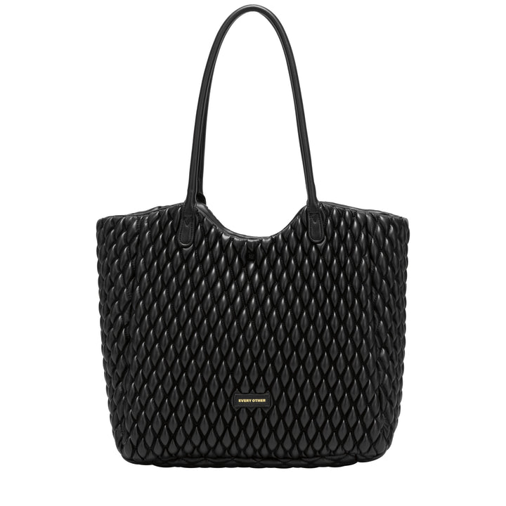 Every Other Large Quilted Tote Bag - Black