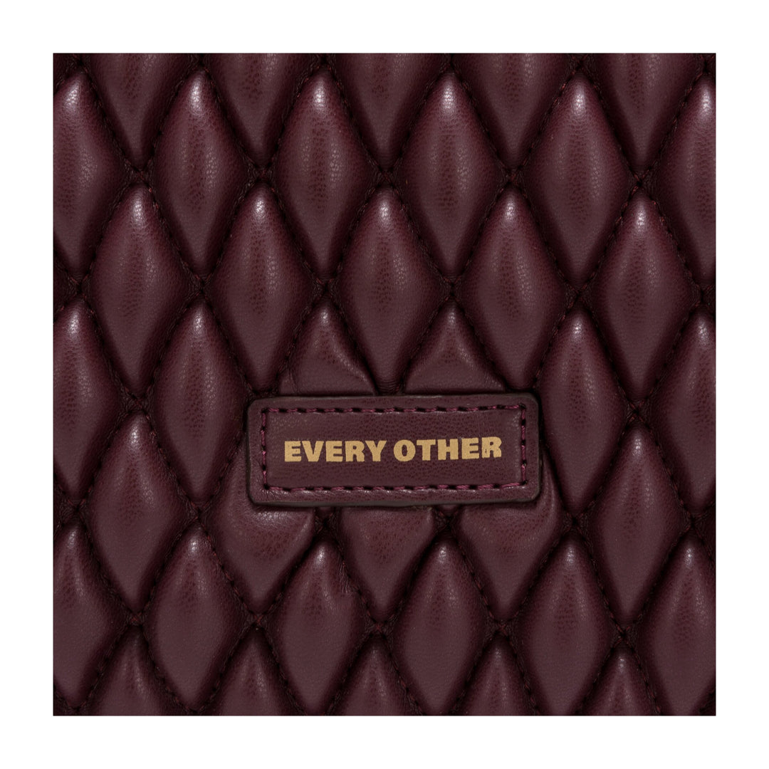 Every Other Large Quilted Tote Bag - Burgundy