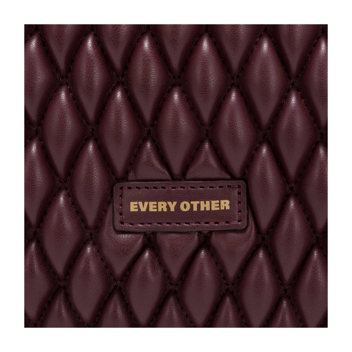 Every Other Large Quilted Tote Bag - Burgundy