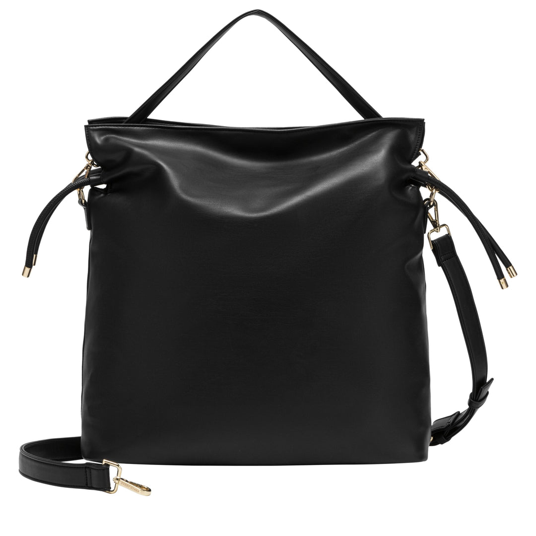 Every Other Drawstring Shoulder-Cross Body Bag - Black