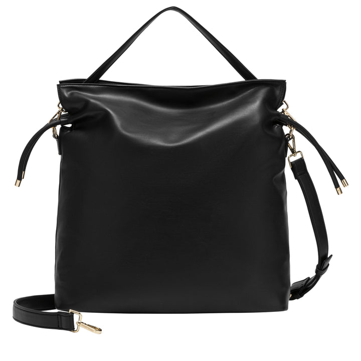 Every Other Drawstring Shoulder-Cross Body Bag - Black