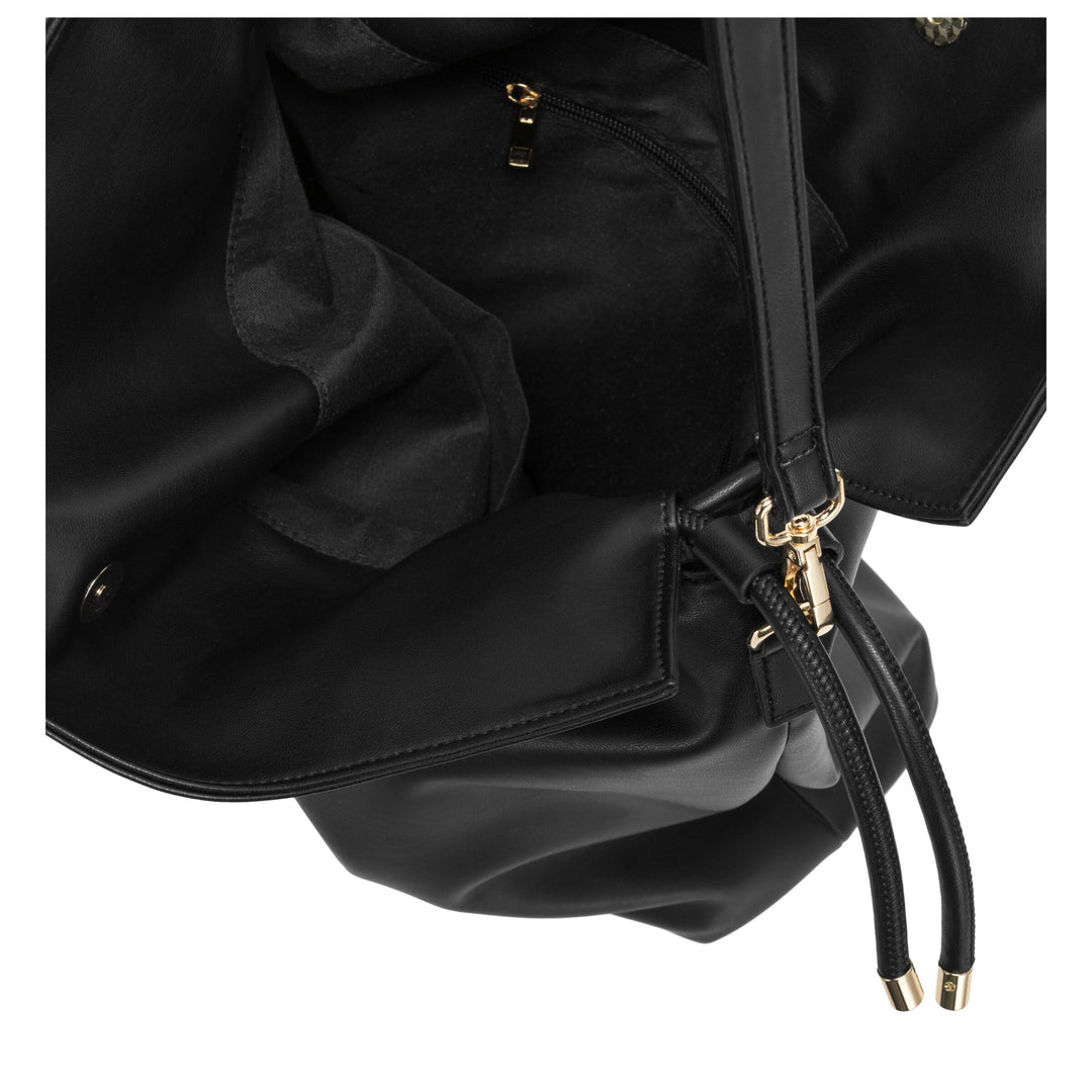 Every Other Drawstring Shoulder-Cross Body Bag - Black