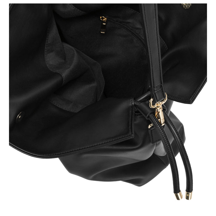 Every Other Drawstring Shoulder-Cross Body Bag - Black