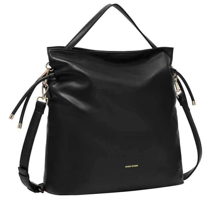 Every Other Drawstring Shoulder-Cross Body Bag - Black