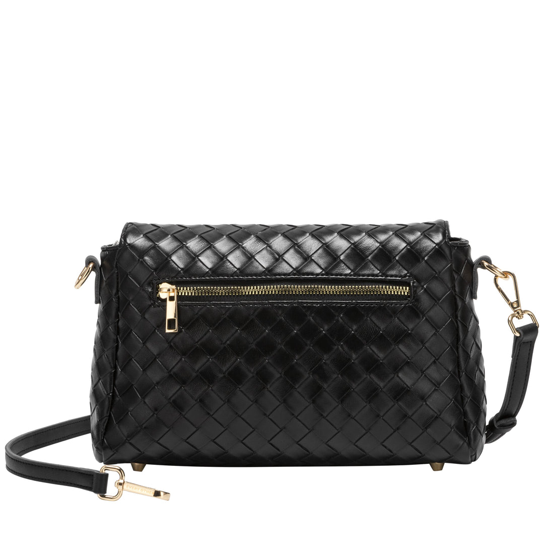 Every Other Flap Over Shoulder and Cross Body Bag - Black